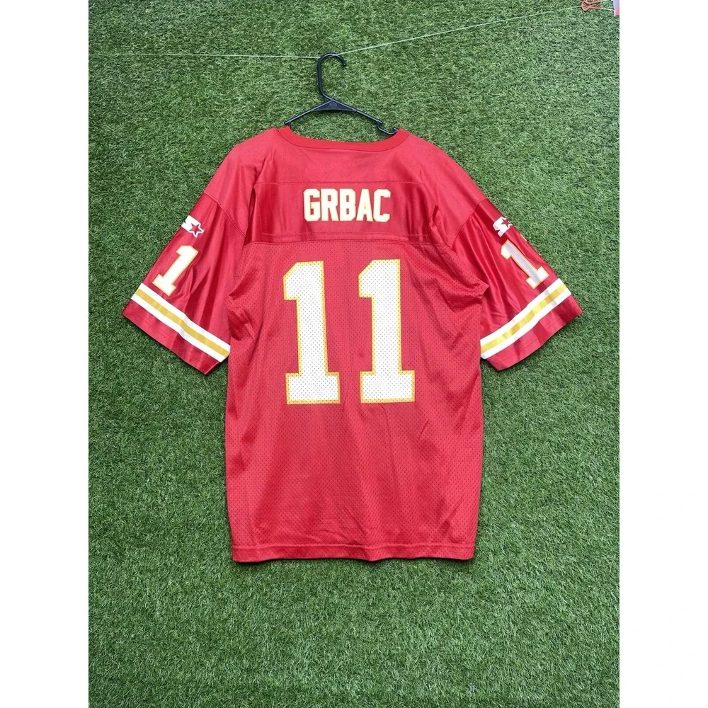 Kansas City Chiefs Starter Jersey Mens 48 XL Elvis Grbac #11 QB Red Football